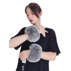 winter genuine fur sleeves cuffs women winter real fox fur cuffs detachable stylish fox fur cuffs for coat