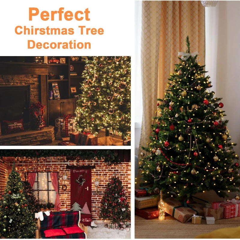 LED Ring Christmas Tree Topper - Waterproof Waterfall String Lights for Outdoor and Patio Decoration