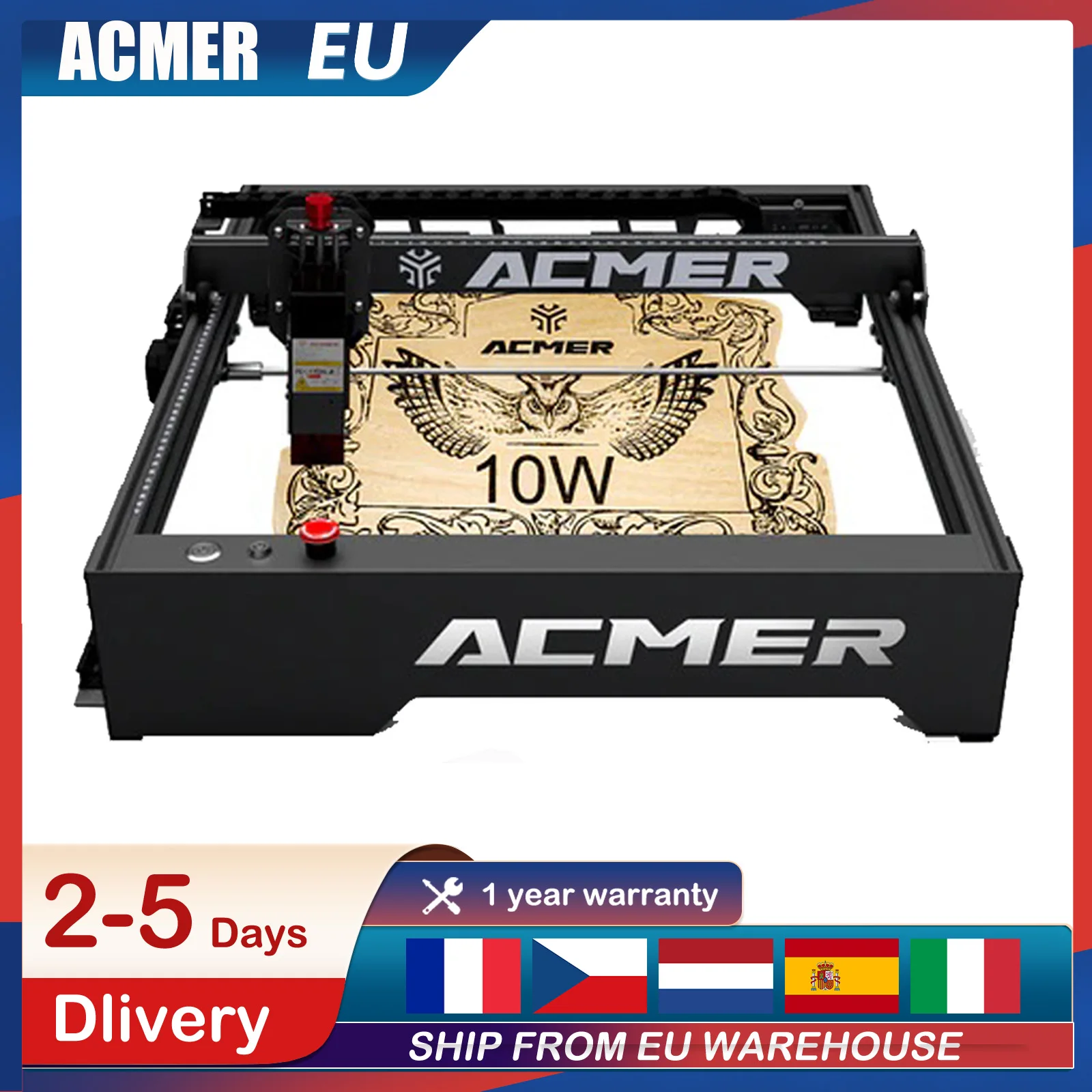 ACMER P1 Laser Engraver 10W Laser Engraving Cutter Machine High Speed ACMER P1 Laser Engraver 10W Laser Engraving Cutter Machine High Speed