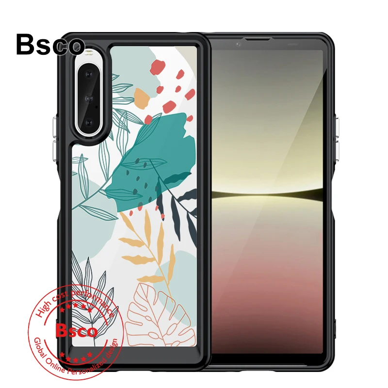 

Bsco For Sony Xperia 10 V 5G Case Luxury Phone Case Shockproof Bumper Protective Shell Girls Style Black Back Cover