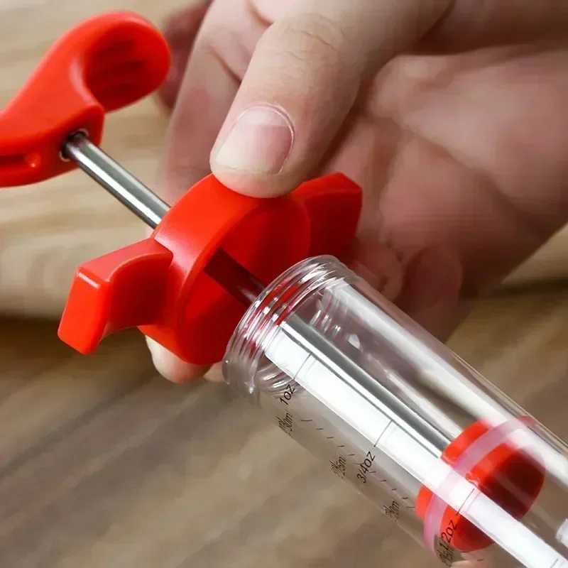 Food Grade Stainless Steel Needles Spice Syringe Set for BBQ Meat 30ml