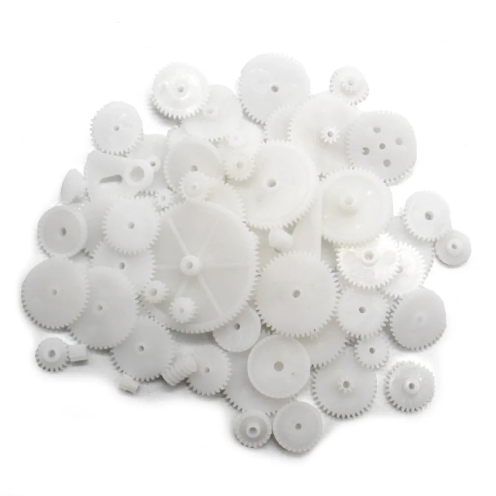 58pcs/bag Plastic Gears Pack 0.5 Module White Micro DC Motor Toys Gears DIY Combination Parts DIY model Mechanical Parts