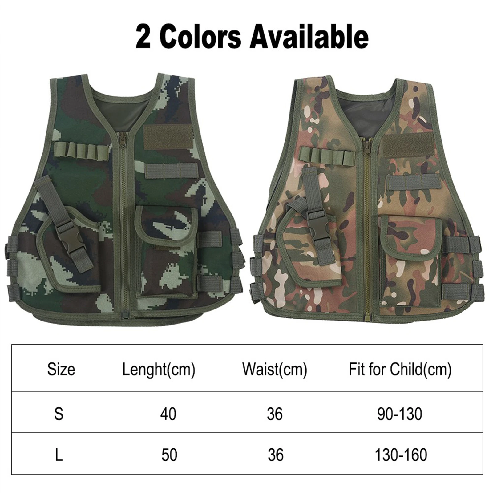 Children Camouflage Vest Kid Adjustable Vest Children with Multi Pocket for Outdoor Hunting Game hunting vest