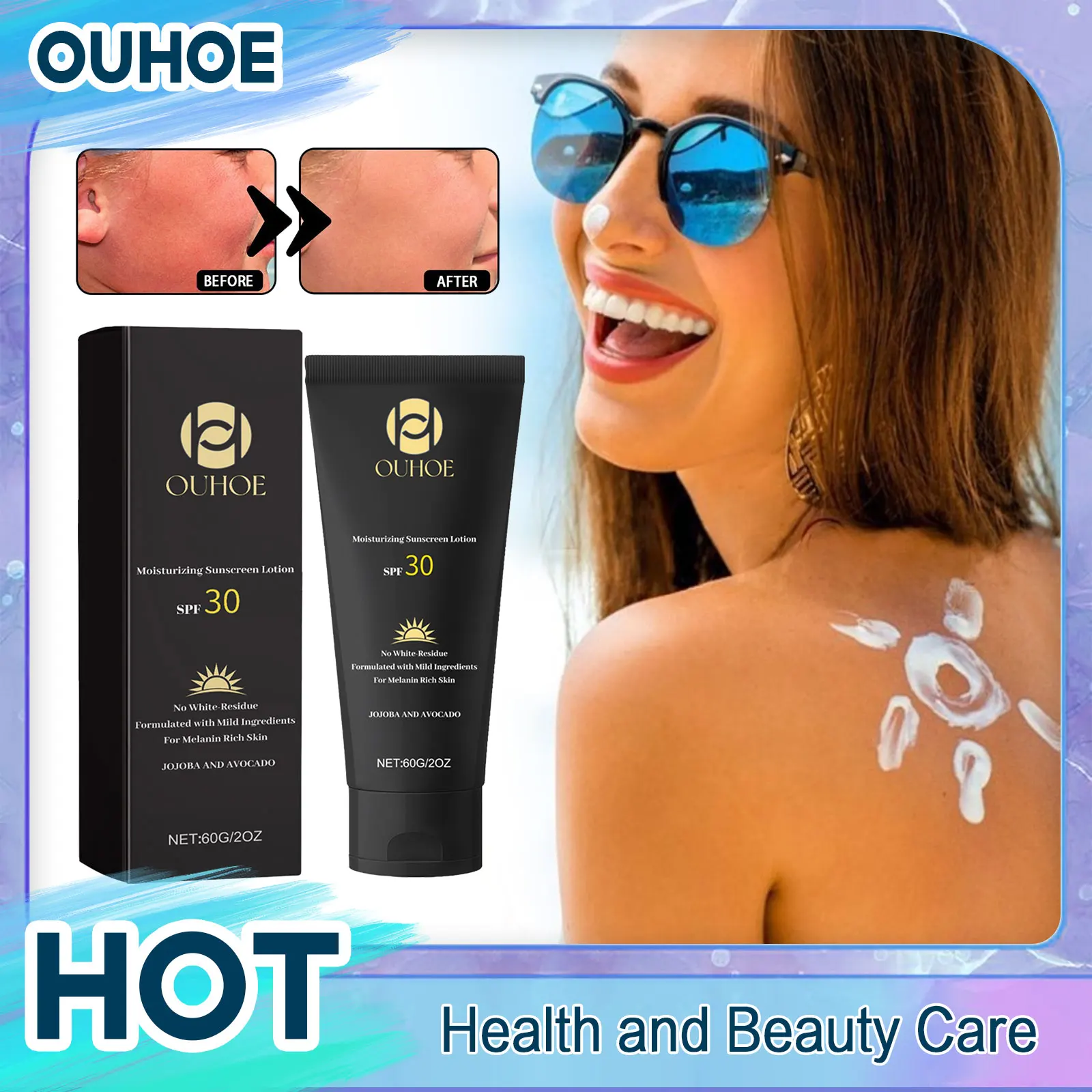SPF30 Sunscreen Effectively Isolating UV Rays Sun Protection Refresh Oil Control Whitening Moisturizing Facial Skin Care Product