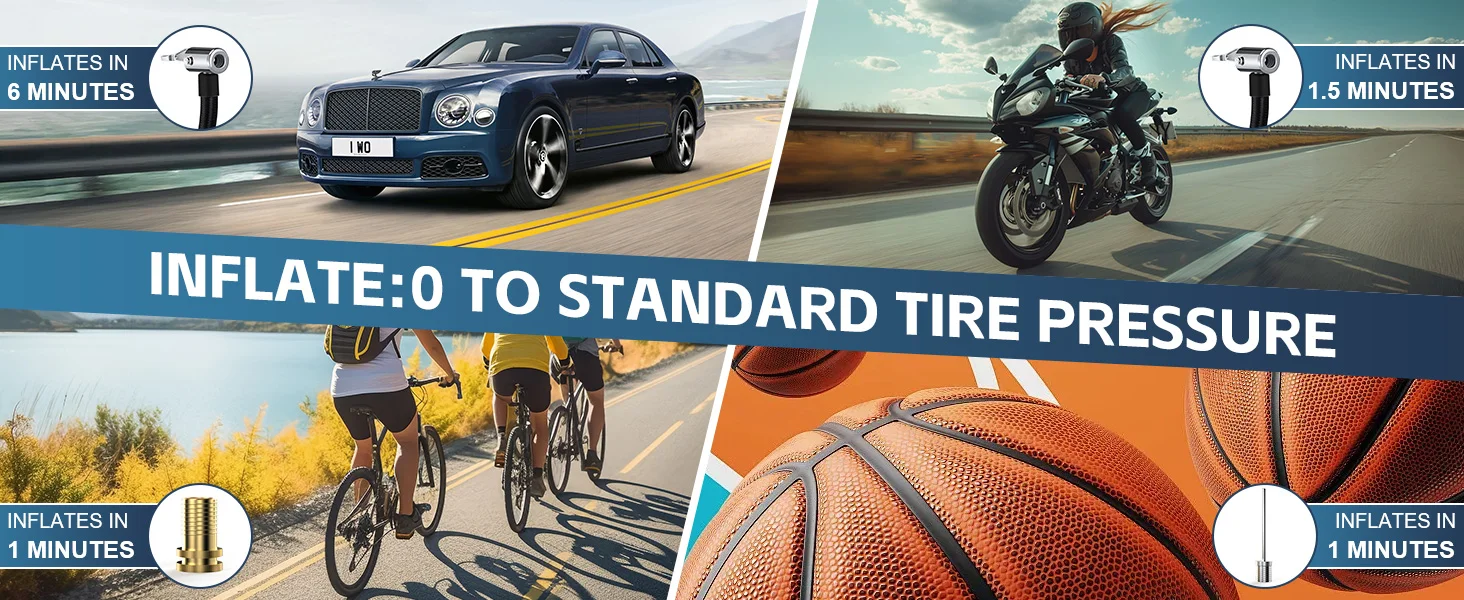 funzione compressore d'aria per gonfiaggio pneumatici