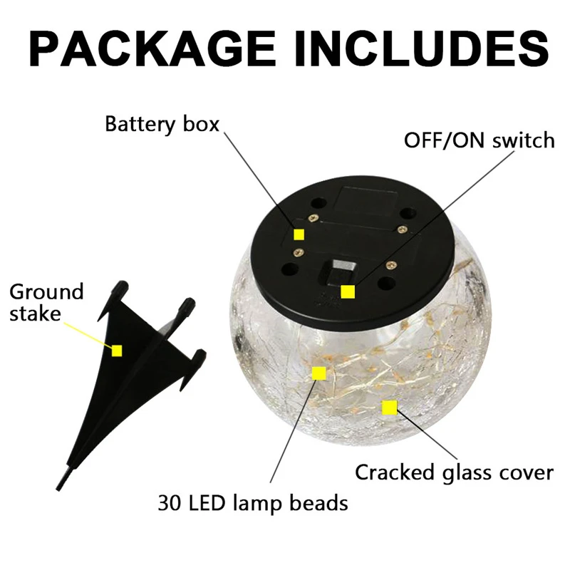 Decoração do Jardim Bola de Crack Lâmpada do Gramado Lâmpada de Controle de Luz à Terra Luz de Assoalho ao ar Nova Livre Solar Paisagem Lâmpada Led Plug-in 4 Computers & Electronics