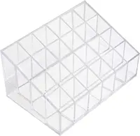 1Pc 24 Grid  Makeup Organizer Storage Stand Cosmetic Jewelry Holder Case Lipstick Nail Polish Display Organizer Acrylic Box 1