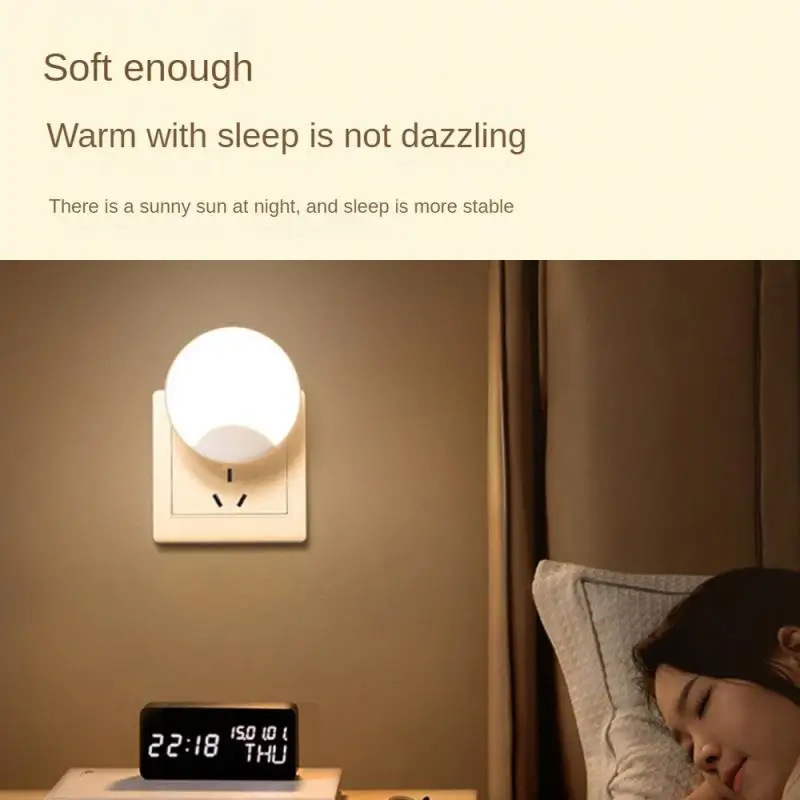 Light-controlled Sensor Lamp Elegant Fashion Design Soothing Light Easy To Insert Sleep Aids Plug-in Childrens Sleep Lamp