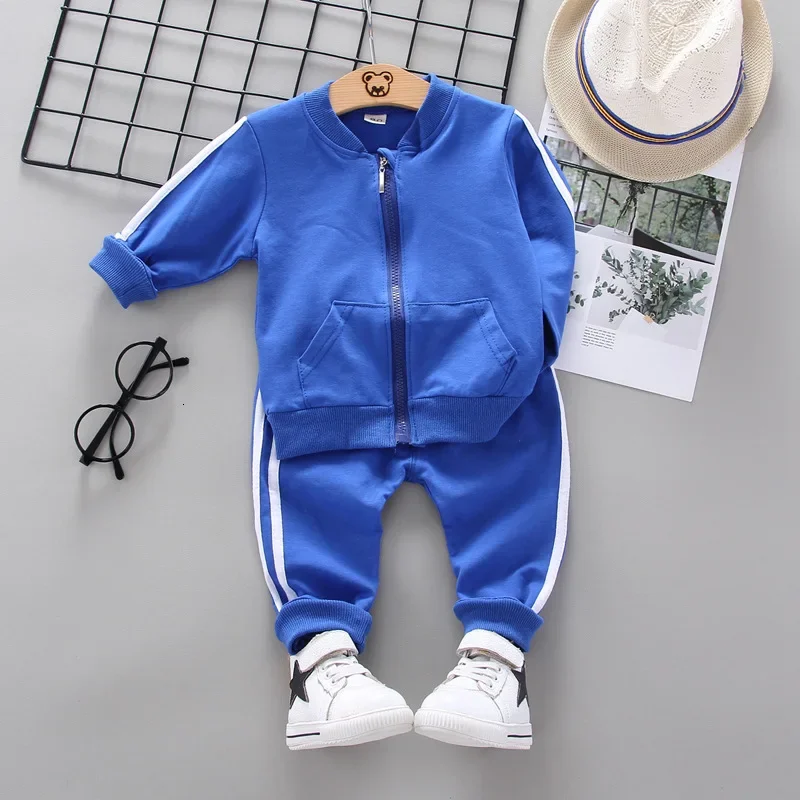 Ropa de moda para niños, conjunto de ropa para bebés, chaqueta de algodón, pantalones, traje para niños pequeños, chándales para niños, primavera, otoño, 2 piezas