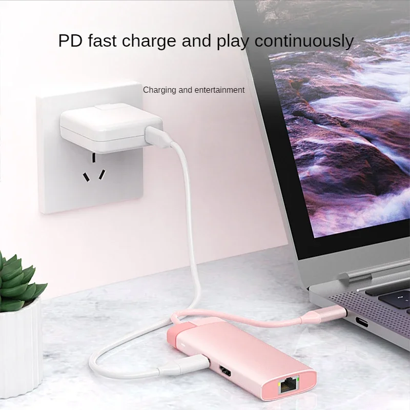 USB-C Extender Hub USB 3.0 100M Docking Station PD100W Charging 4K HDMI 1080P for Xiaomi Lenovo Macbook Pro 13 15 Air