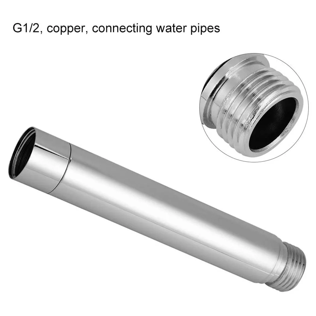 

4inch Stainless Steel Shower Extension Round Tube With Chrome Plating Shower Extension Tube Lifting Bar Extension Pipe Sliding