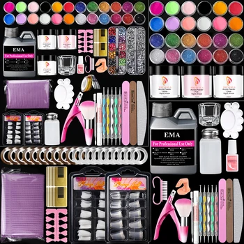 Nail Kit Set Acrylic Powder Monomer Acrylic Liquid For Nail Extension Professional Gel Manicure Set False Nails Art Tools Set *& 1