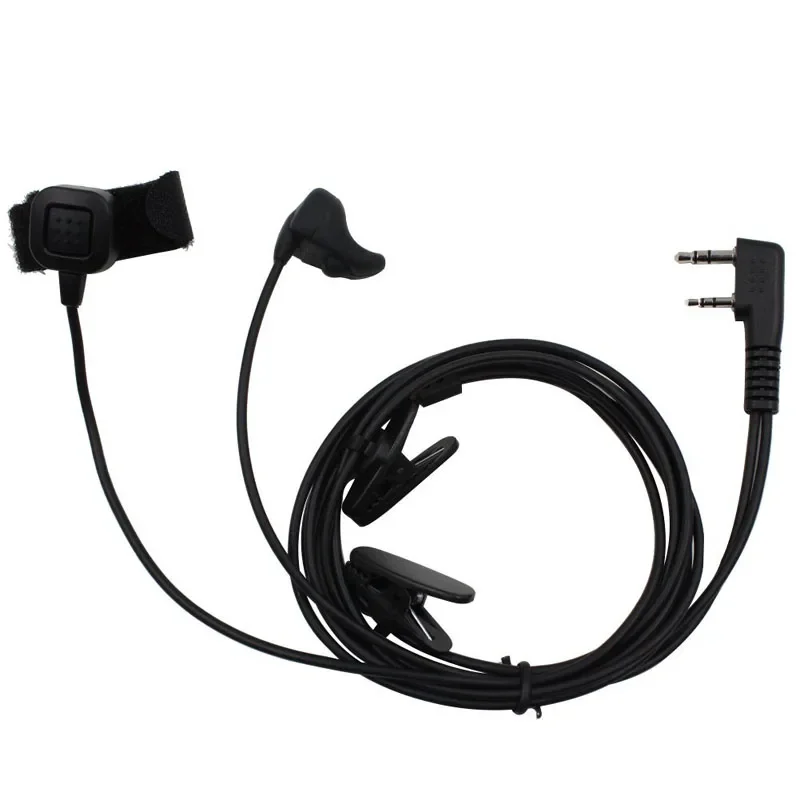 Ear Bone Vibration Noise Reducing Earphone Earpiece w/ PTT Mic for WOUXUN TYT BAOFENG UV5R Retevis H-777 Radio Walkie Talkie