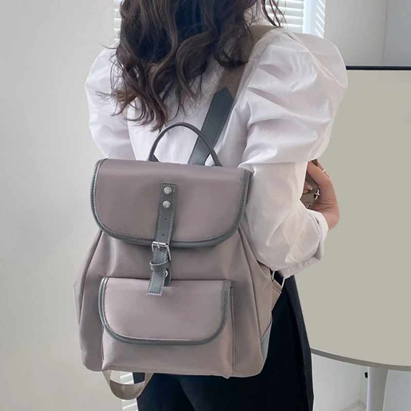 Girls School Bag Large Capacity Leisure Backpack Womens Travel Backpack Oxford Cloth Back Packs for College Work Weekend