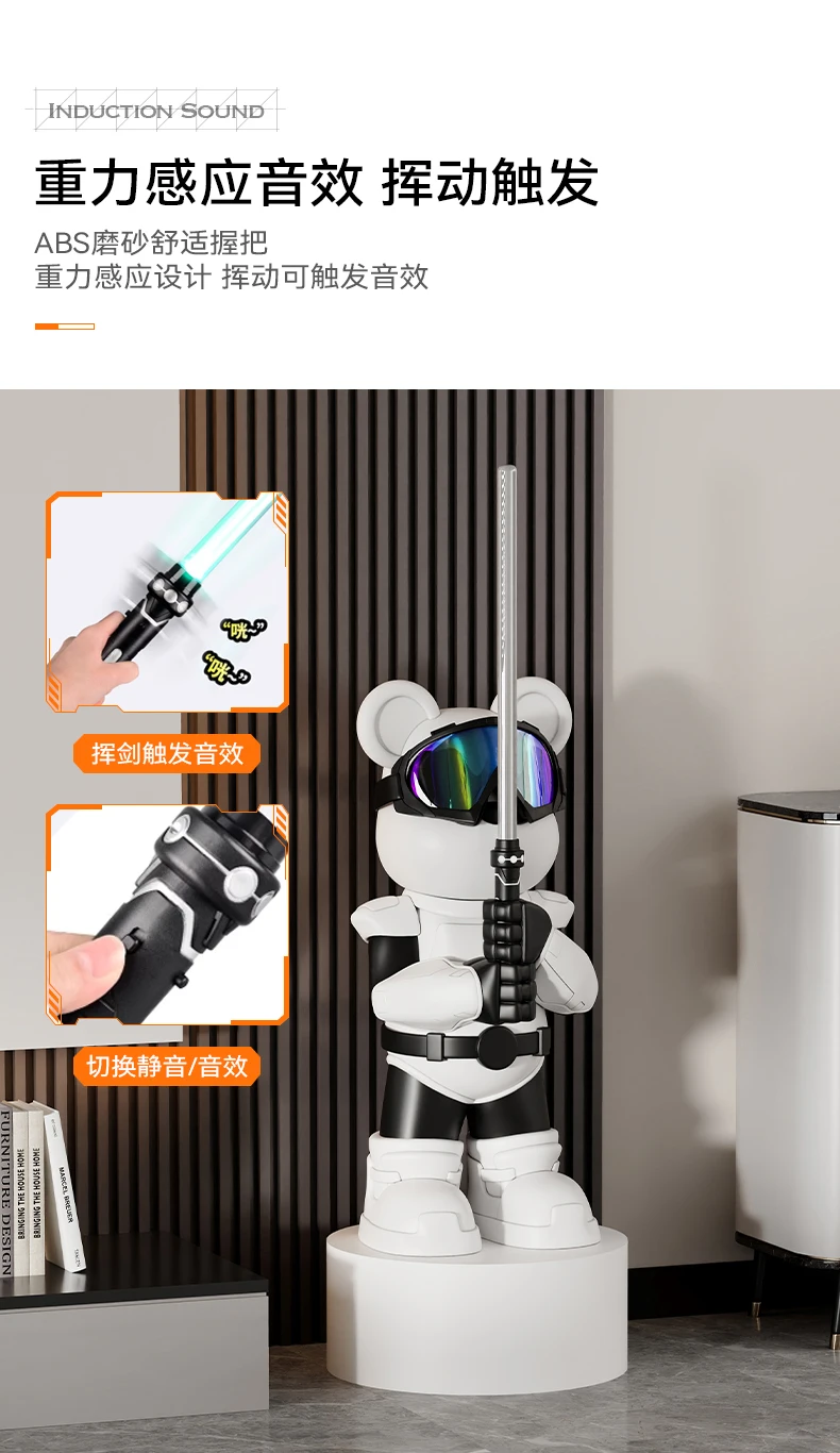 Light Saber Violent Bear Statues Living Room Large Floor-standing Scupltures Ornaments Home TV Cabinet Decorations