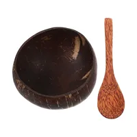 1 Ensemble de bols en bois inspirés de la coque de noix de coco pour masques faciaux, kit de mélange DIY, portable et léger, pour la routine de soins de la peau, le salon et les voyages 3