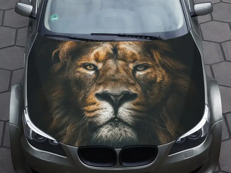 

Car hood lion, vinyl sticker, graphic decal, truck decal, truck graphic, bonnet wrap decal, wolf, f150, CUSTOM, Fit Any Car