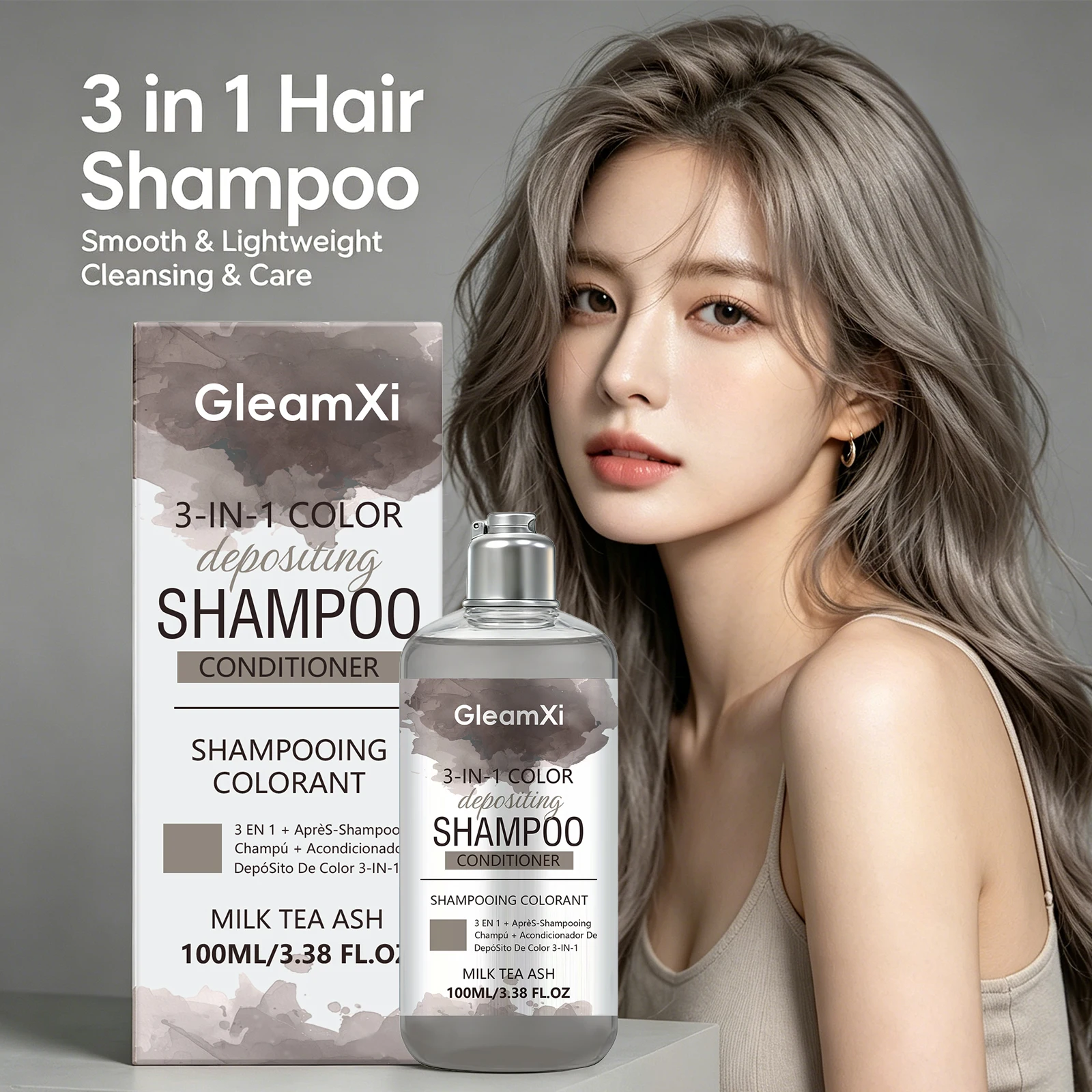 Triple-Action Milk Tea Ash Hair Color Shampoo