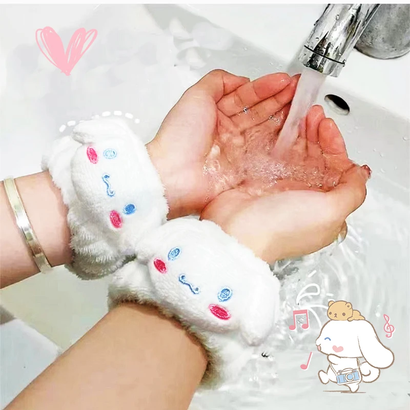 

Sanrioed Wrist Strap Splash Water Proof Kawaii Wash Face Wet Cuffs Anime Melody Hello Kitty Kuromi Cute Bathroom Home Practical