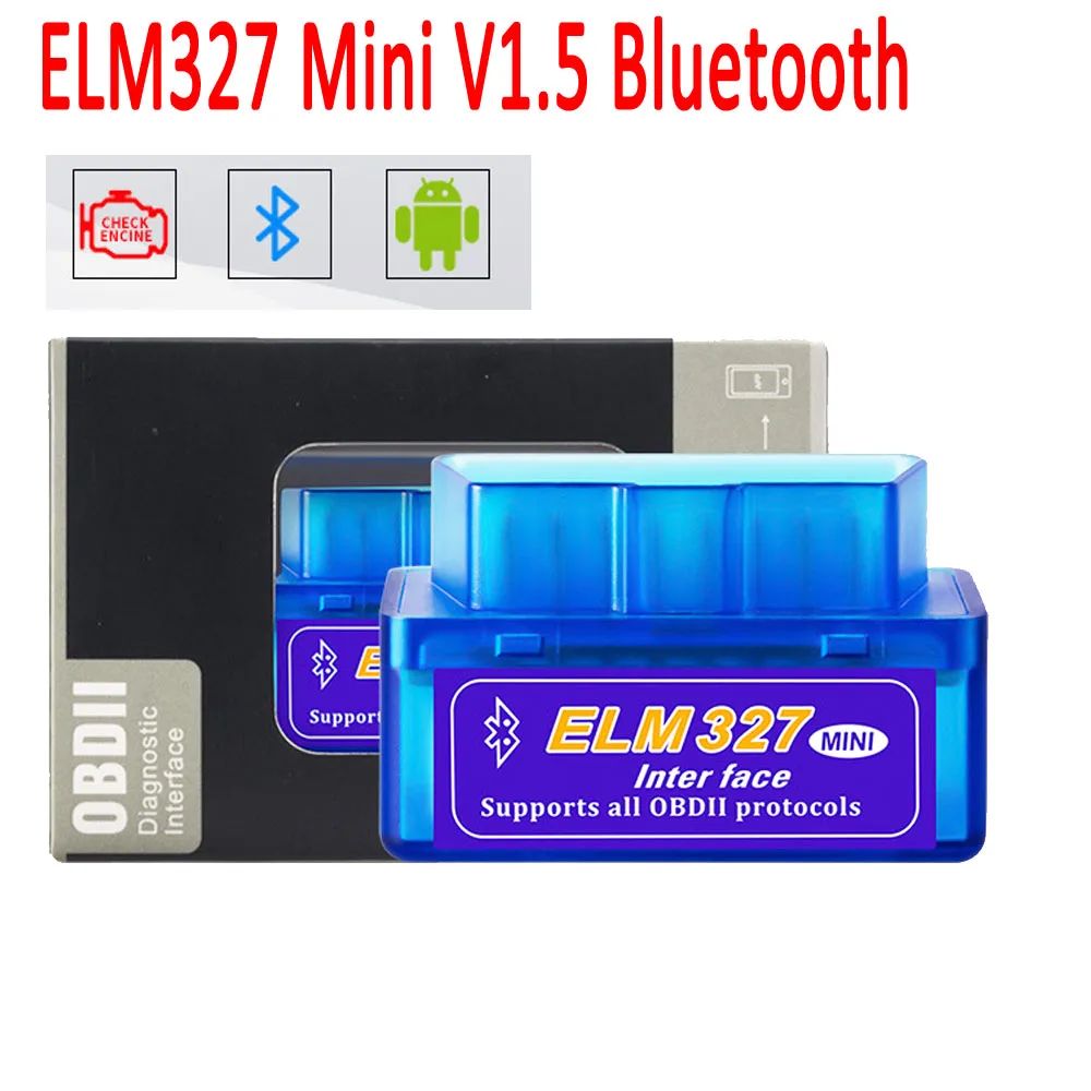 

ELM327 Mini V1.5 OBD2 сканер Bluetooth 4,0 для OBD 2 Автомобильный диагностический инструмент для Android ELM 327 сканер OBDII считыватель