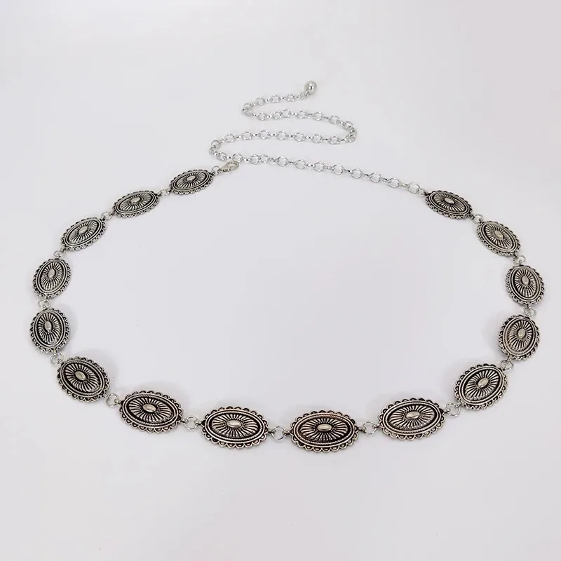 Ethnic Style Waist Chain Accessories Bohemian Versatile Belt Women's Dress Metal Retro High-end Dress Looks Good and Fashionable