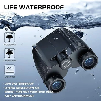 12X25 Binoculars - High Power, Waterproof, Compact Binoculars for Adults & Kids, Low Light Vision for Bird Watching, Hunting 5