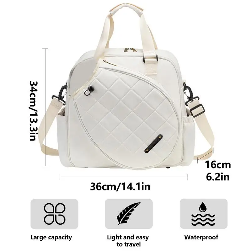 Womens Tennis Bag Large Capacity Badminton Bag Multifunctional Adult Tennis Bag With Adjustable Strap For Outdoor Fitness Travel 6