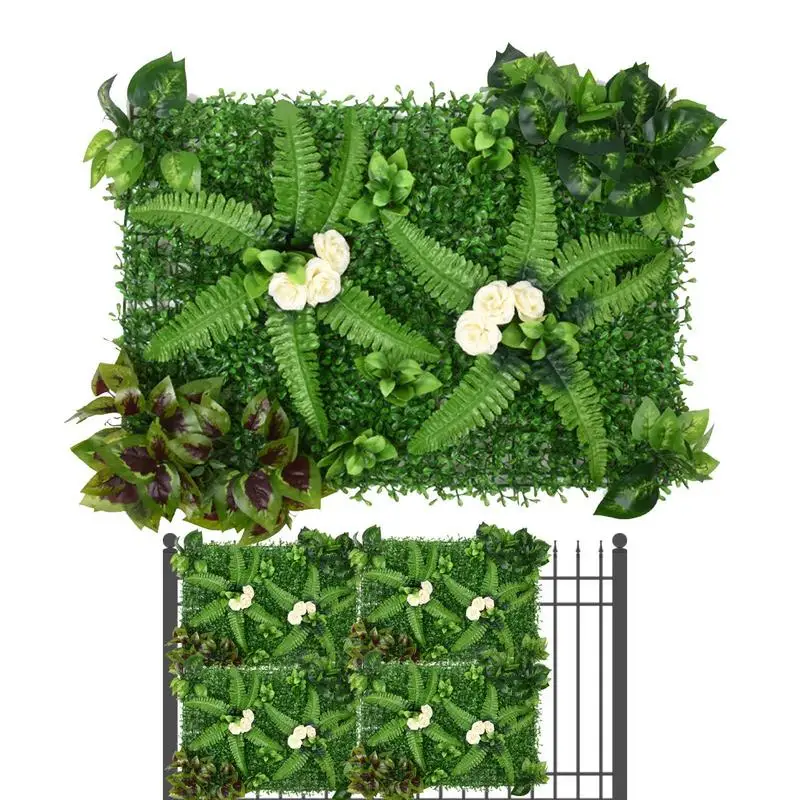 

40x60cm Artificial Plant Panels Privacy Hedge Screen Outdoor Garden Decor For Walls Fences Realistic Artificial Plant Wall