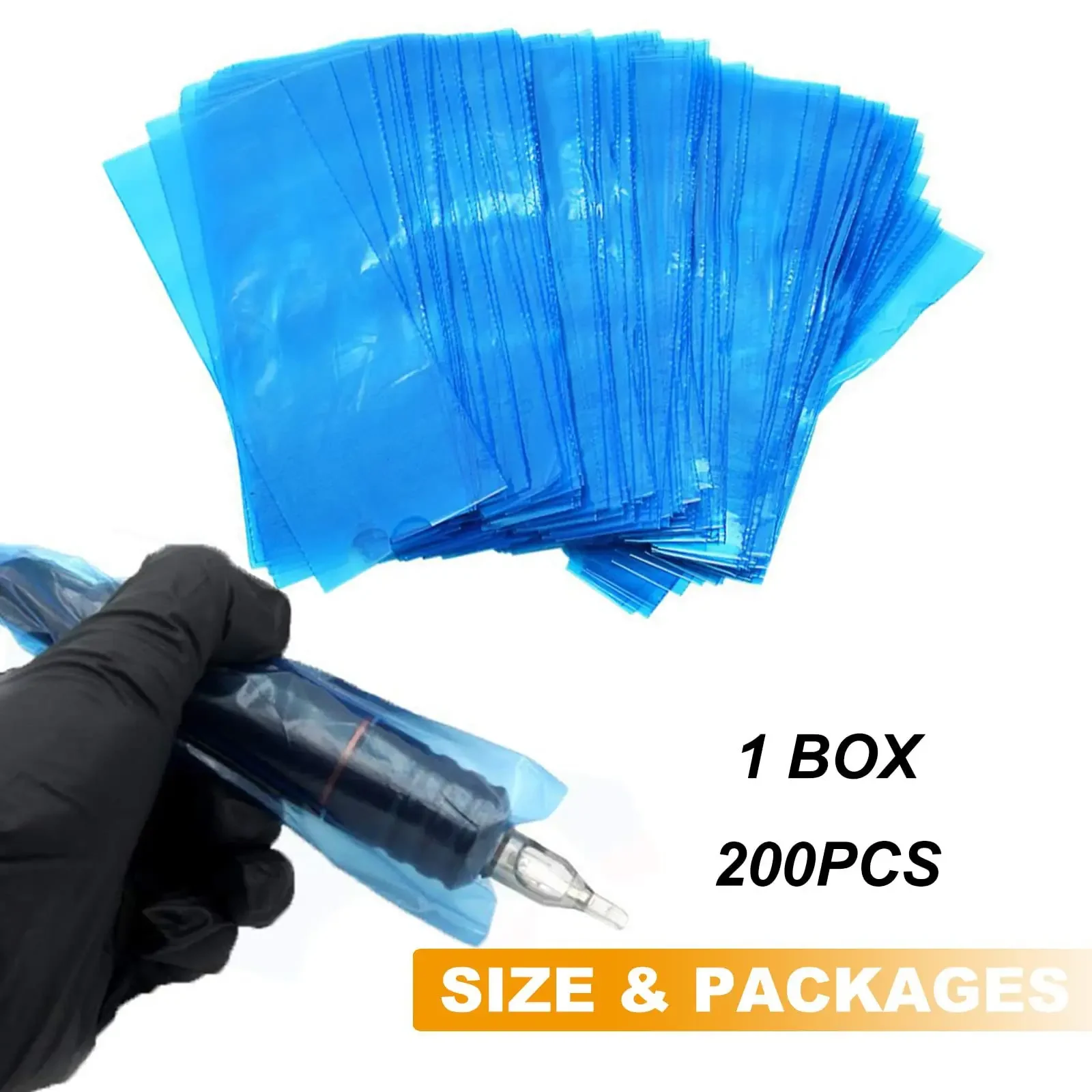 Tattoo Supplies 200pcs Tattoo Cartridge Filter Pen Clip Sleeves Bags Disposable Tattoo Machine Cord Covers