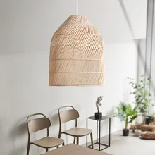 

Handmade Rattan Chandelier Simple Rustic Dining Room Bar Rattan Pendant Light Living Room Bedrooｍ Hanging Lamp Home Deco