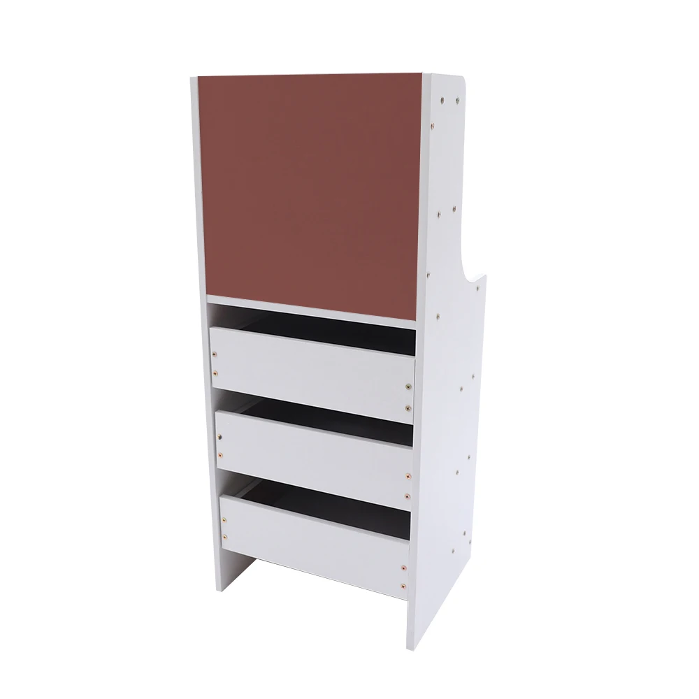 Large-capacity three-pumping warm white bedside table is necessary for corrosion-resistant and invariable furniture