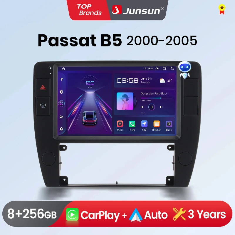 Junsun Wireless CarPlay Android AutoCar Radio for Passat B5 GPS Intelligent Systems Multimedia radio