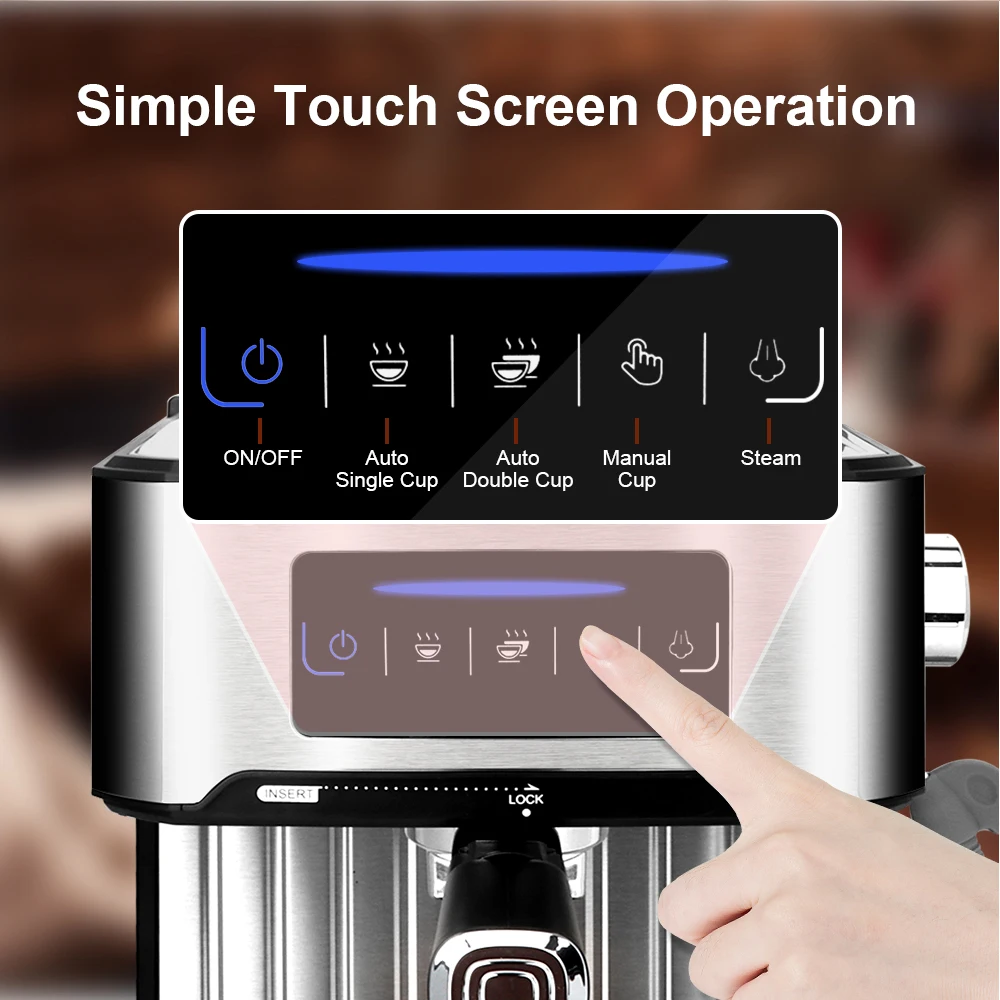 Milk Frother Coffee Maker Espresso Maker Korea Model Stainless Steel Espresso Coffee Machine Semi-Automatic Pump