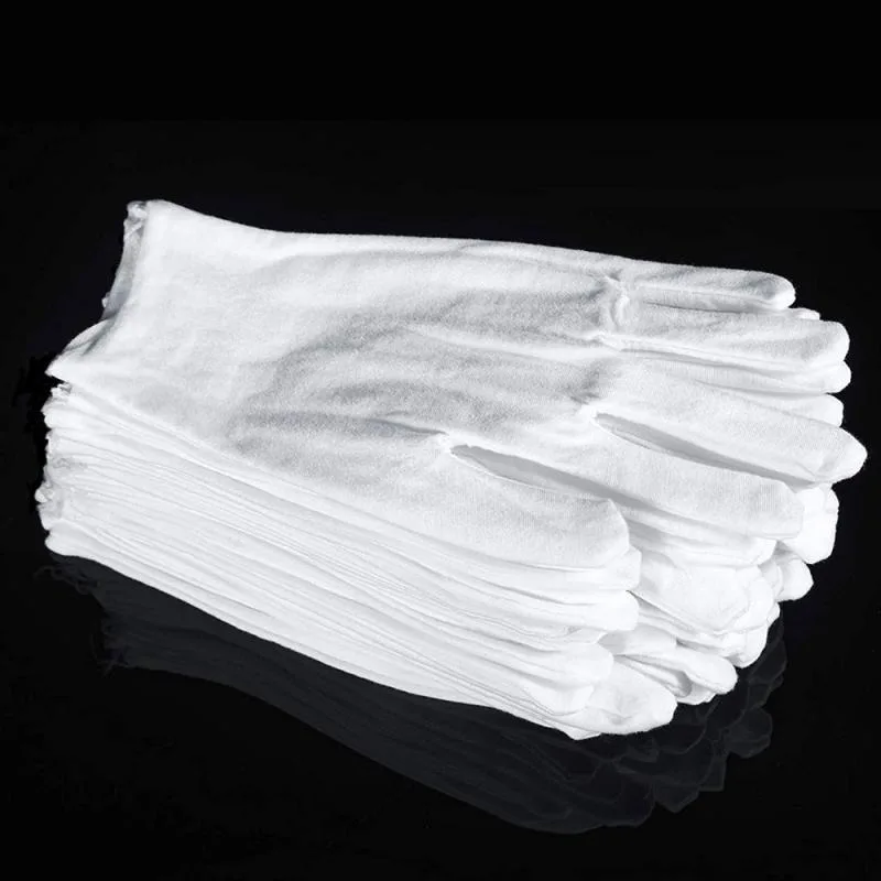 White Cotton Work Gloves Protective Dry Hands Handling Film SPA Mittens Ceremonial High Stretch Glove Household Cleaning Tools images - 6