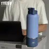TYESO stainless steel portable sports kettle 2000ml large capacity insulated cup Outdoor portable direct drinking cup 5