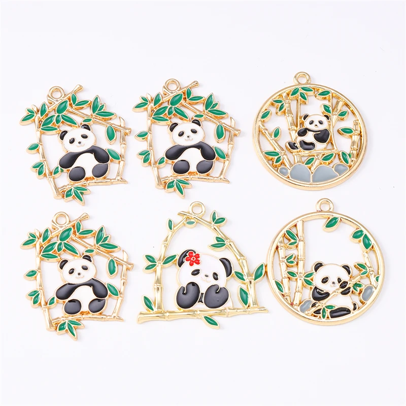 Duarte 20 Stück/Set Cartoon-Tier-Anhänger, Emaille-Panda-Bambus-Anhänger für Schmuckherstellung, Halsketten, Ohrringe, DIY-Bastelarbeiten, Geschenk – Detail 7