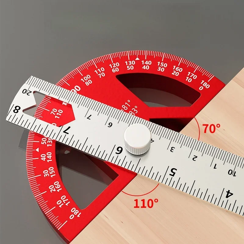 Angle Ruler Protractor tool for Carpenters with 0-180 Degrees Measuring Woodworking Tools Adjustable Construction Protractors