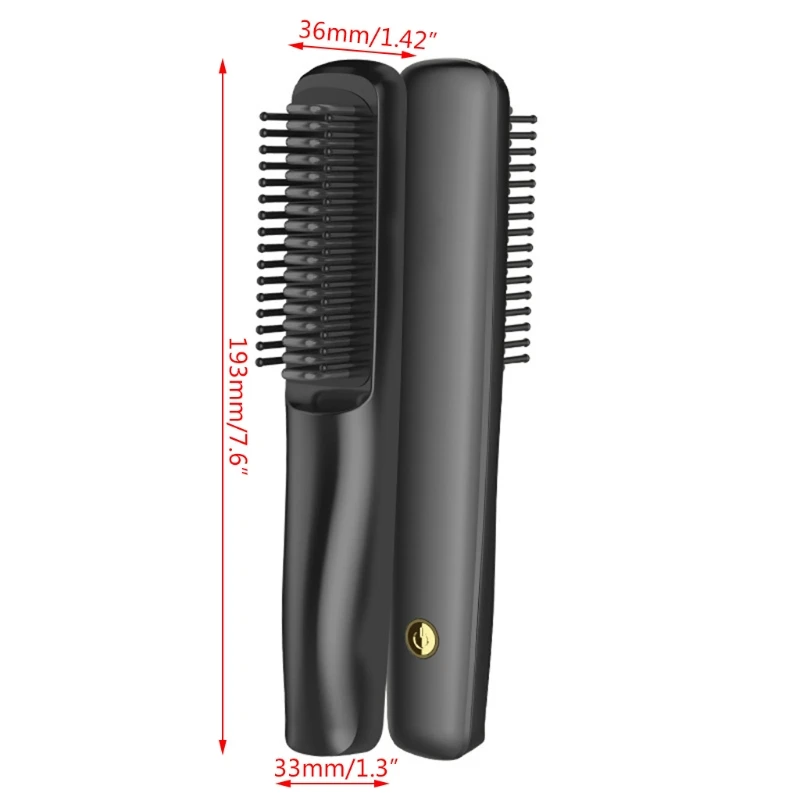 Portable Electric Ionic Hair Straightener Brush Negative Ions Hairbrush Combs 6