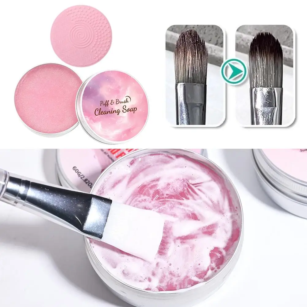 Makeup Brush & Sponge Cleaning Soap with Cleaning Mat