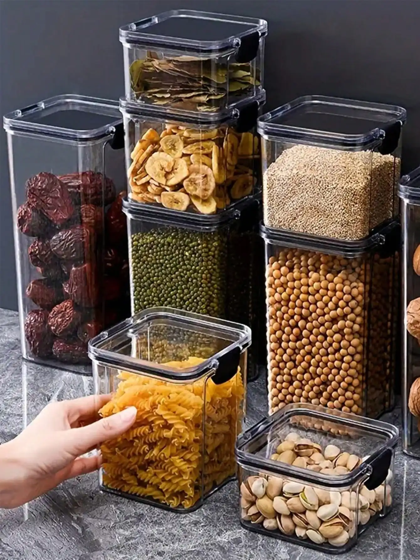 Food storage container transparent sealed storage container stacked sealed cans 1 piece