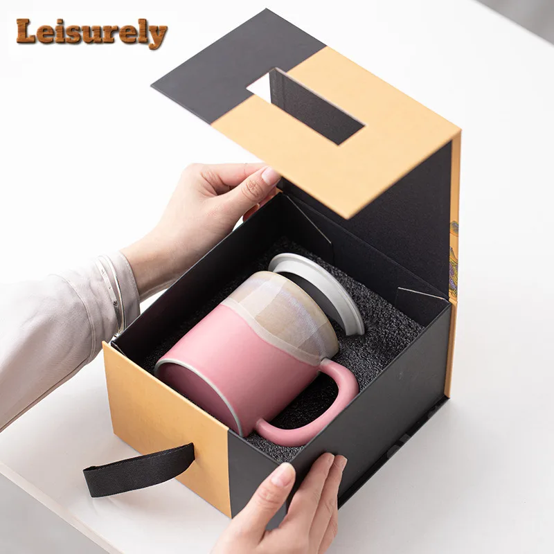 450ml Mountain And Sea Painting Scroll Coffee Mug Milk Cup Afternoon Tea Mug Household Coffee Milk Pot Personal Office Water Cup