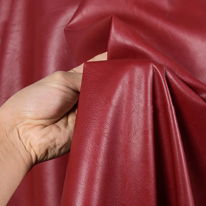 Matte PU Soft Leather Fabric for Sewing Motorcycle Jackets by Half Meter