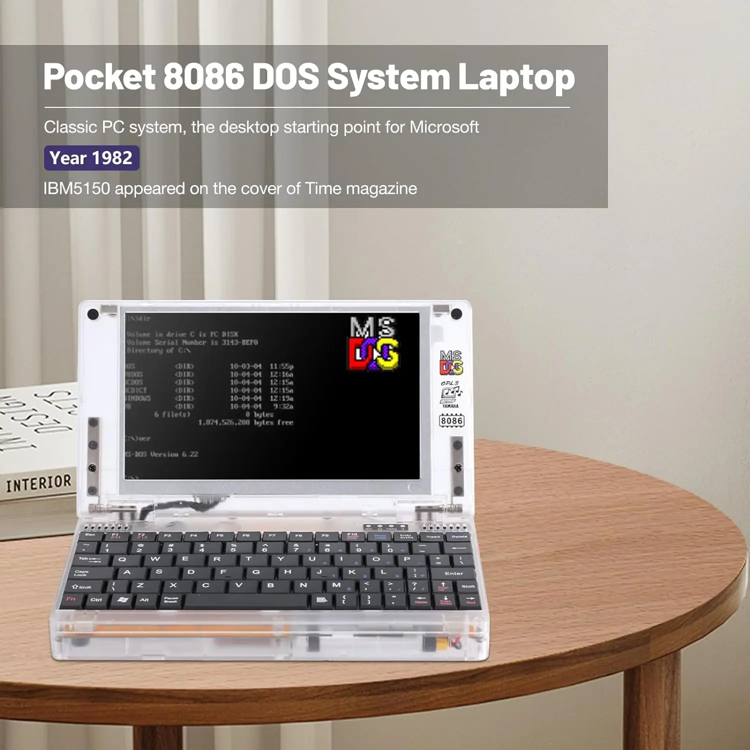 Retro Pocket8086 CPU PC-XT Laptop Computer, 6.0 inch Mini Laptop