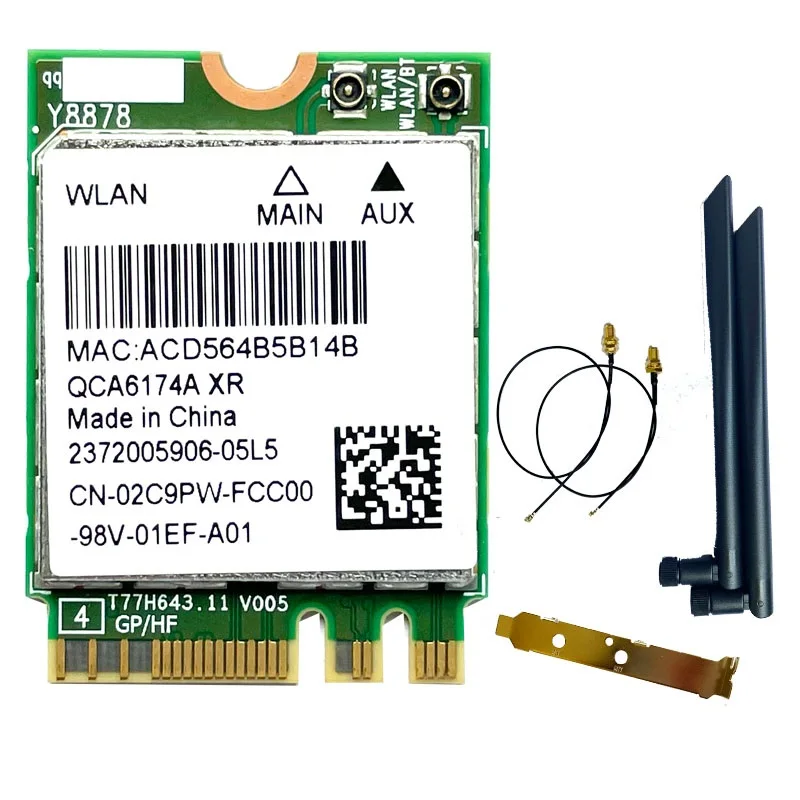 Atheros용 무선 카드, 듀얼 밴드 와이파이 네트워크 카드, 802.11AC 블루투스 4.2, QCNFA364A, QCA6174A, NGFF M.2, 867Mbps, 신제품