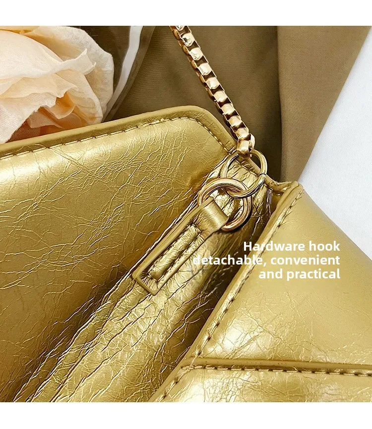 Mini sac à main carré à bandoulière en chaîne