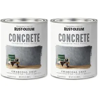 379906-2PK Concrete Interior Wall Paint, Quart, Charcoal, 32 Fl Oz (Pack of 2) 1