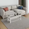 Coffee Table 47.2", 2 Way Lift Top Farmhouse Center Table with Hidden Compartment, Open Shelf & X Wooden Support for Living Room 2