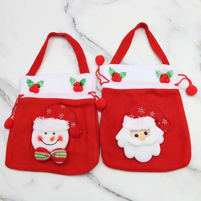 (1 piece/bag) 20 * 22cm New Year candy bag children's toy apple lucky bag portable for storage DIY