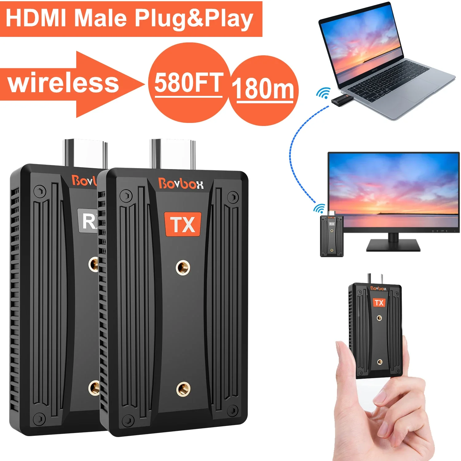 200M Wireless Hdmi Extender Trasmettitore Audio Video Ricevitore 1080P Display Adapter Condividi Per Tv Stick Camera Pc A Tv Proiettore