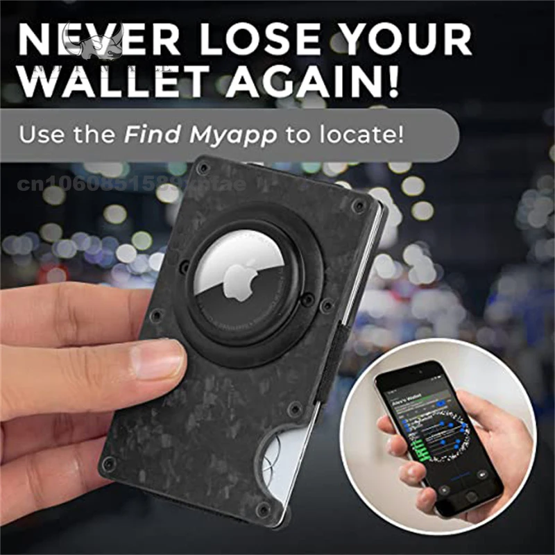 Forged Carbon Fiber Airtag Card Bag Original Design RFID ID Credit Card Holder Business Men Wallet Women Minimalist Smart Wallet